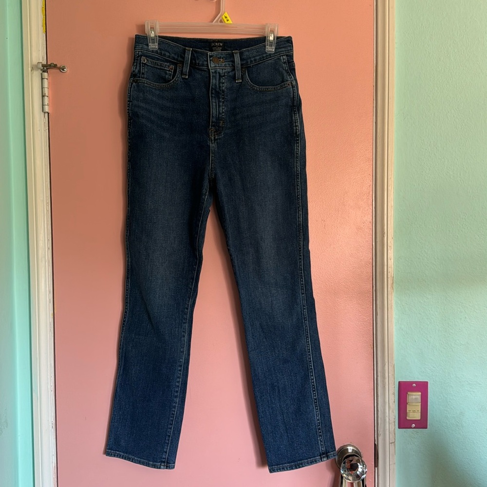 J CREW high-rise, classic vintage dark wash jeans